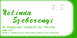 melinda szeberenyi business card